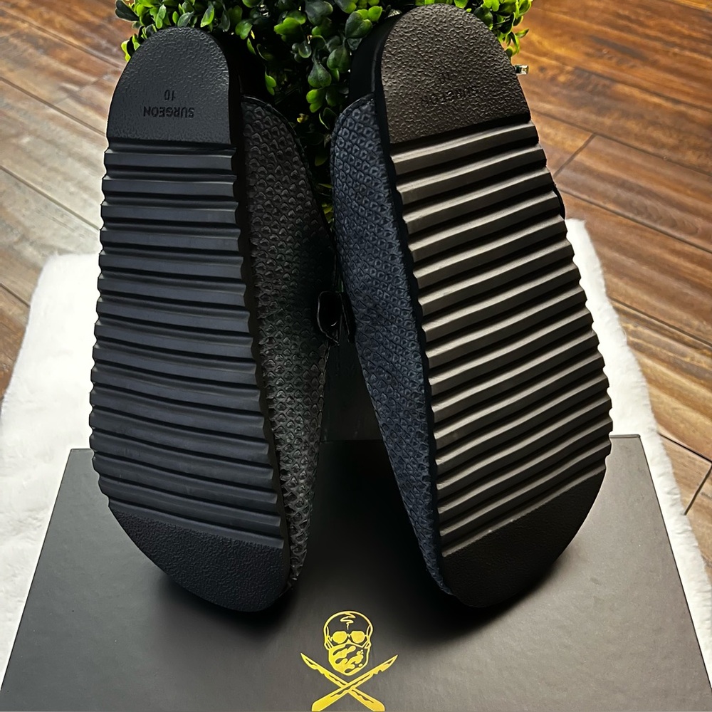 The Shoe Surgeon Luxe Mule Matte Black Python Size M 10 W 11.5 New In Box - Picture 8 of 14